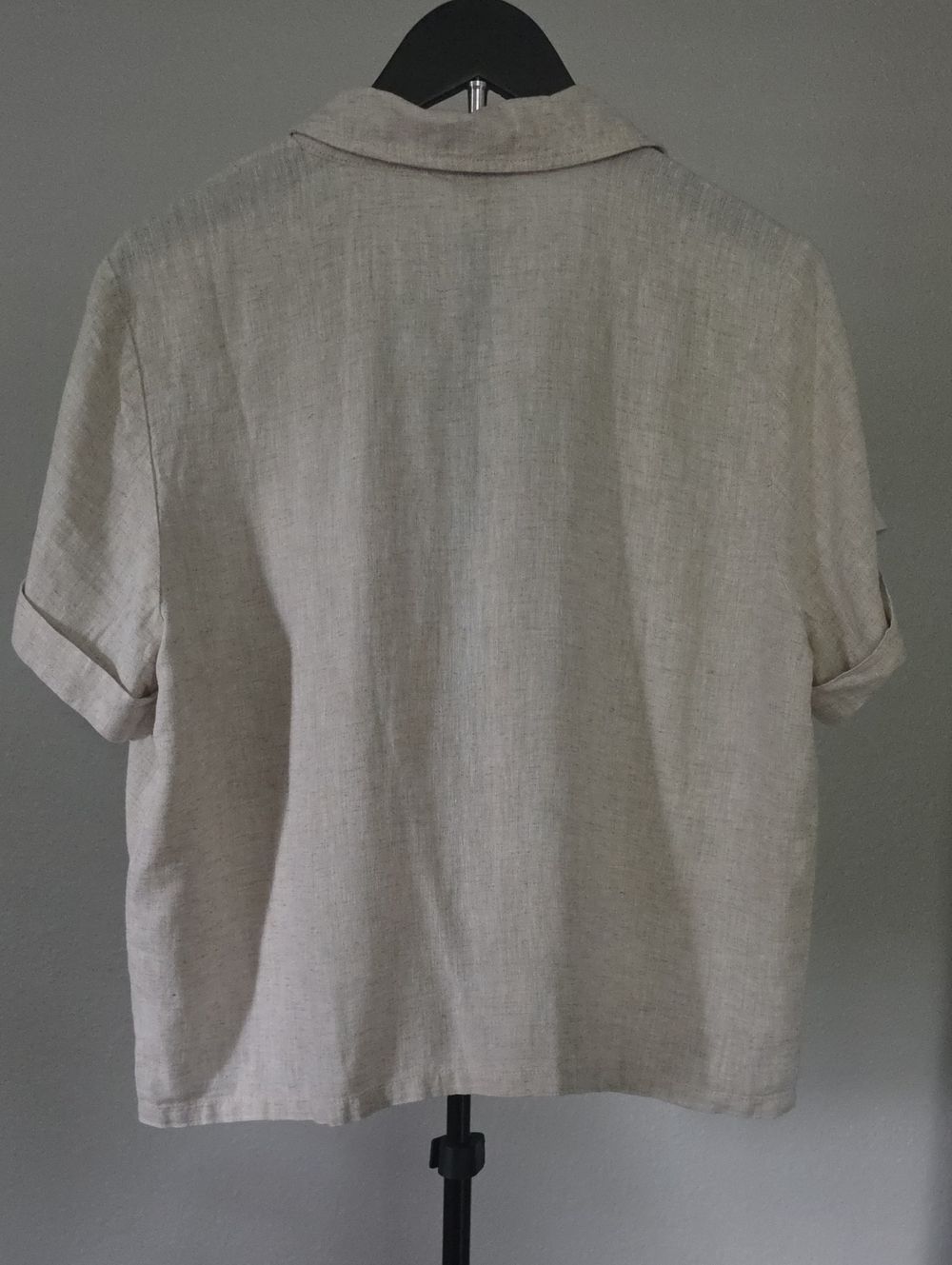 Banana Republic Linen-Blend Camp Shirt Beige Large Like New - Picture 2 of 5